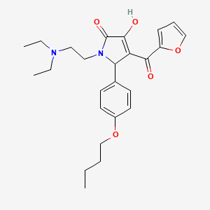 molecular formula C25H32N2O5 B4039947 5-(4-丁氧基苯基)-1-[2-(二乙氨基)乙基]-4-(2-呋喃酰)-3-羟基-1,5-二氢-2H-吡咯-2-酮 