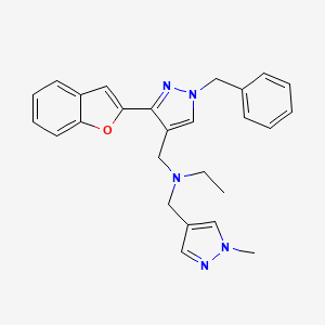 N-{[3-(1-benzofuran-2-yl)-1-benzyl-1H-pyrazol-4-yl]methyl}-N-[(1-methyl-1H-pyrazol-4-yl)methyl]ethanamine