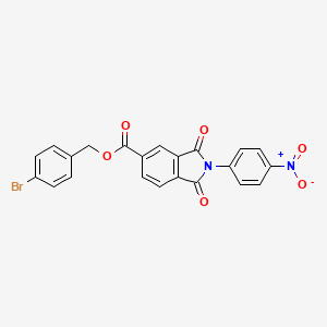 molecular formula C22H13BrN2O6 B4039967 4-bromobenzyl 2-(4-nitrophenyl)-1,3-dioxo-5-isoindolinecarboxylate 