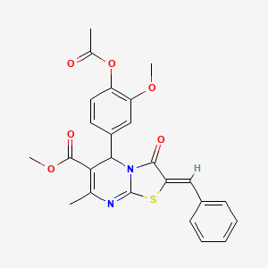 molecular formula C25H22N2O6S B4039973 methyl (2Z)-5-(4-acetyloxy-3-methoxyphenyl)-2-benzylidene-7-methyl-3-oxo-5H-[1,3]thiazolo[3,2-a]pyrimidine-6-carboxylate 