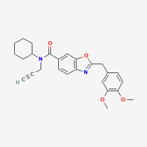 molecular formula C26H28N2O4 B4039974 N-环己基-2-(3,4-二甲氧基苄基)-N-2-炔-1-基-1,3-苯并恶唑-6-甲酰胺 