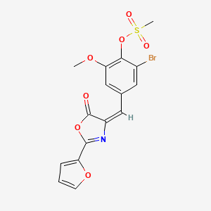 [2-bromo-4-[(E)-[2-(furan-2-yl)-5-oxo-1,3-oxazol-4-ylidene]methyl]-6-methoxyphenyl] methanesulfonate