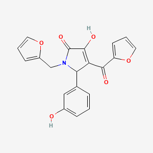 molecular formula C20H15NO6 B4040057 4-(2-furoyl)-1-(2-furylmethyl)-3-hydroxy-5-(3-hydroxyphenyl)-1,5-dihydro-2H-pyrrol-2-one CAS No. 618072-47-2