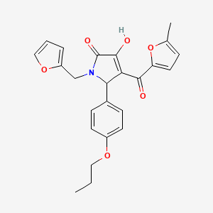 molecular formula C24H23NO6 B4040110 1-(2-呋喃基甲基)-3-羟基-4-(5-甲基-2-呋喃酰基)-5-(4-丙氧基苯基)-1,5-二氢-2H-吡咯-2-酮 