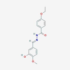 molecular formula C17H18N2O4 B404013 4-ethoxy-N'-(3-hydroxy-4-methoxybenzylidene)benzohydrazide 