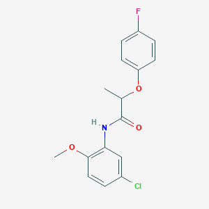 molecular formula C16H15ClFNO3 B4040202 N-(5-chloro-2-methoxyphenyl)-2-(4-fluorophenoxy)propanamide 