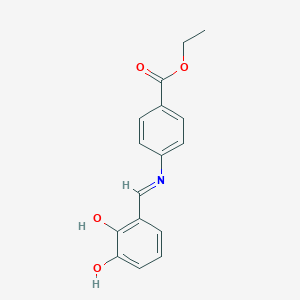 molecular formula C16H15NO4 B404022 Ethyl 4-[(2,3-dihydroxybenzylidene)amino]benzoate 