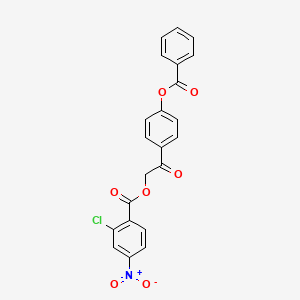 molecular formula C22H14ClNO7 B4040226 2-[4-(benzoyloxy)phenyl]-2-oxoethyl 2-chloro-4-nitrobenzoate 