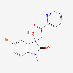 molecular formula C16H13BrN2O3 B4040229 5-溴-3-羟基-1-甲基-3-[2-氧代-2-(2-吡啶基)乙基]-1,3-二氢-2H-吲哚-2-酮 