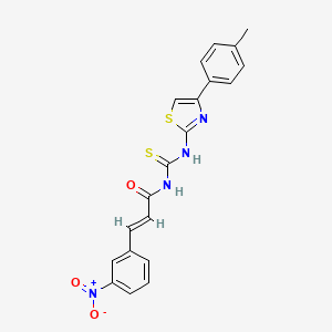 (2E)-N-{[4-(4-methylphenyl)-1,3-thiazol-2-yl]carbamothioyl}-3-(3-nitrophenyl)prop-2-enamide