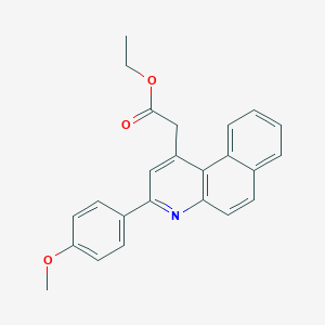 molecular formula C24H21NO3 B404030 2-[3-(4-Methoxyphenyl)-1-benzo[f]quinolinyl]acetic acid ethyl ester 