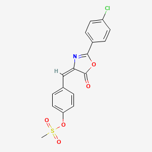 molecular formula C17H12ClNO5S B4040337 [4-[(E)-[2-(4-chlorophenyl)-5-oxo-1,3-oxazol-4-ylidene]methyl]phenyl] methanesulfonate 