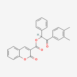 molecular formula C26H20O5 B4040350 2-(3,4-dimethylphenyl)-2-oxo-1-phenylethyl 2-oxo-2H-chromene-3-carboxylate 