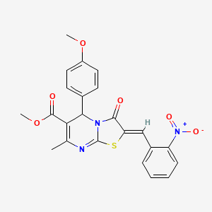 methyl (2Z)-5-(4-methoxyphenyl)-7-methyl-2-[(2-nitrophenyl)methylidene]-3-oxo-5H-[1,3]thiazolo[3,2-a]pyrimidine-6-carboxylate