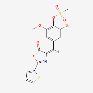 [2-bromo-6-methoxy-4-[(E)-(5-oxo-2-thiophen-2-yl-1,3-oxazol-4-ylidene)methyl]phenyl] methanesulfonate