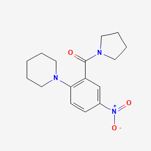 molecular formula C16H21N3O3 B4040422 1-[4-nitro-2-(1-pyrrolidinylcarbonyl)phenyl]piperidine 