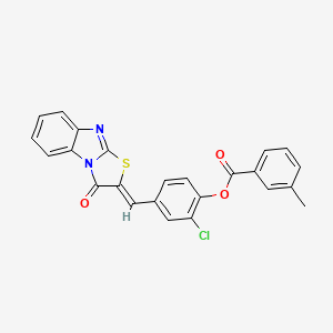 molecular formula C24H15ClN2O3S B4040443 [2-chloro-4-[(Z)-(1-oxo-[1,3]thiazolo[3,2-a]benzimidazol-2-ylidene)methyl]phenyl] 3-methylbenzoate 