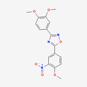 molecular formula C17H15N3O6 B4040500 3-(3,4-二甲氧基苯基)-5-(4-甲氧基-3-硝基苯基)-1,2,4-恶二唑 