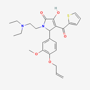 molecular formula C25H30N2O5S B4040505 5-[4-(allyloxy)-3-methoxyphenyl]-1-[2-(diethylamino)ethyl]-3-hydroxy-4-(2-thienylcarbonyl)-1,5-dihydro-2H-pyrrol-2-one 