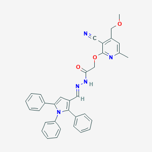 2-{[3-cyano-4-(methoxymethyl)-6-methyl-2-pyridinyl]oxy}-N'-[(1,2,5-triphenyl-1H-pyrrol-3-yl)methylene]acetohydrazide