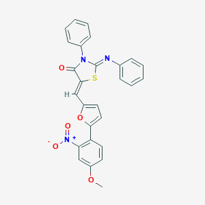 molecular formula C27H19N3O5S B404054 5-[(5-{2-Nitro-4-methoxyphenyl}-2-furyl)methylene]-3-phenyl-2-(phenylimino)-1,3-thiazolidin-4-one 