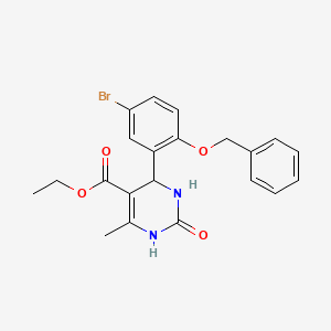 molecular formula C21H21BrN2O4 B4040549 4-[2-(苄氧基)-5-溴苯基]-6-甲基-2-氧代-1,2,3,4-四氢-5-嘧啶甲酸乙酯 