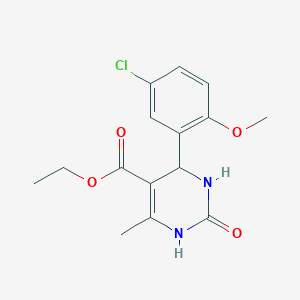 ethyl 4-(5-chloro-2-methoxyphenyl)-6-methyl-2-oxo-1,2,3,4-tetrahydro-5-pyrimidinecarboxylate