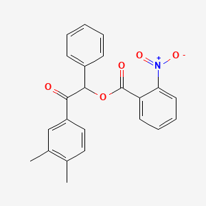 molecular formula C23H19NO5 B4040569 2-(3,4-二甲基苯基)-2-氧代-1-苯乙基 2-硝基苯甲酸酯 