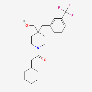 molecular formula C22H30F3NO2 B4040580 {1-(cyclohexylacetyl)-4-[3-(trifluoromethyl)benzyl]-4-piperidinyl}methanol 