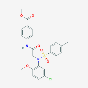 Methyl 4-[({5-chloro-2-methoxy[(4-methylphenyl)sulfonyl]anilino}acetyl)amino]benzoate