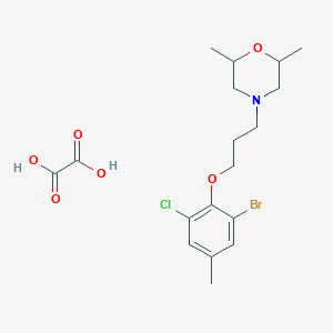 molecular formula C18H25BrClNO6 B4040592 4-[3-(2-Bromo-6-chloro-4-methylphenoxy)propyl]-2,6-dimethylmorpholine;oxalic acid 