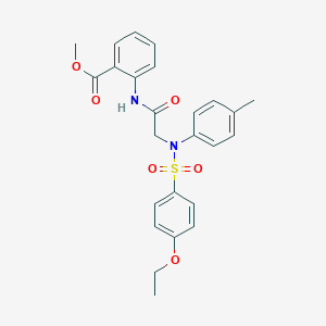 molecular formula C25H26N2O6S B404063 methyl 2-({N-[(4-ethoxyphenyl)sulfonyl]-N-(4-methylphenyl)glycyl}amino)benzoate 