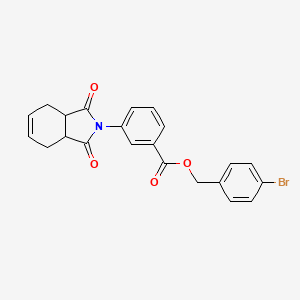 molecular formula C22H18BrNO4 B4040639 4-bromobenzyl 3-(1,3-dioxo-1,3,3a,4,7,7a-hexahydro-2H-isoindol-2-yl)benzoate 