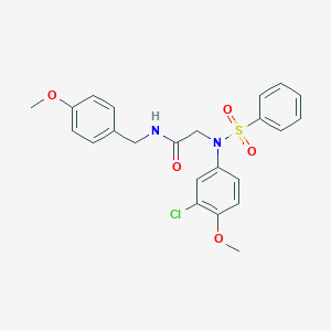 2-[3-chloro-4-methoxy(phenylsulfonyl)anilino]-N-(4-methoxybenzyl)acetamide