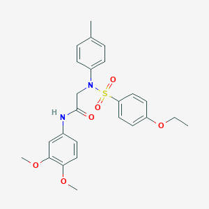 molecular formula C25H28N2O6S B404067 N-(3,4-dimethoxyphenyl)-2-{[(4-ethoxyphenyl)sulfonyl]-4-methylanilino}acetamide 