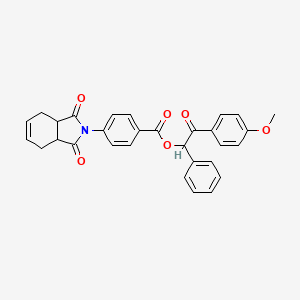 2-(4-methoxyphenyl)-2-oxo-1-phenylethyl 4-(1,3-dioxo-1,3,3a,4,7,7a-hexahydro-2H-isoindol-2-yl)benzoate