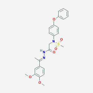 molecular formula C25H27N3O6S B404069 N-(2-{2-[1-(3,4-dimethoxyphenyl)ethylidene]hydrazino}-2-oxoethyl)-N-(4-phenoxyphenyl)methanesulfonamide 