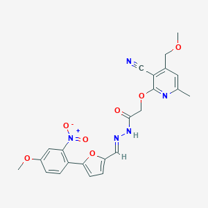 2-{[3-cyano-4-(methoxymethyl)-6-methyl-2-pyridinyl]oxy}-N'-[(5-{2-nitro-4-methoxyphenyl}-2-furyl)methylene]acetohydrazide