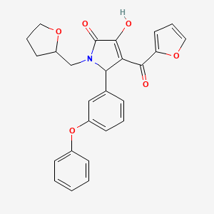 4-(Furan-2-carbonyl)-3-hydroxy-5-(3-phenoxyphenyl)-1-((tetrahydrofuran-2-yl)methyl)-1H-pyrrol-2(5H)-one