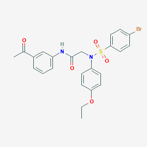 molecular formula C24H23BrN2O5S B404073 N-(3-acetylphenyl)-2-{[(4-bromophenyl)sulfonyl]-4-ethoxyanilino}acetamide 