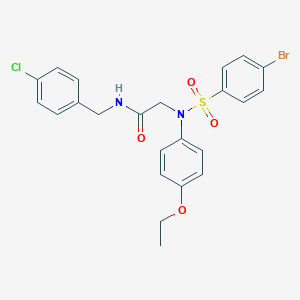 molecular formula C23H22BrClN2O4S B404074 2-{[(4-bromophenyl)sulfonyl]-4-ethoxyanilino}-N-(4-chlorobenzyl)acetamide 