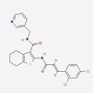 molecular formula C24H21Cl2N3O2S B4040741 2-{[(2E)-3-(2,4-DICHLOROPHENYL)-2-PROPENOYL]AMINO}-N-(3-PYRIDINYLMETHYL)-4,5,6,7-TETRAHYDRO-1-BENZOTHIOPHENE-3-CARBOXAMIDE CAS No. 609794-38-9