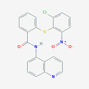 molecular formula C22H14ClN3O3S B4040743 2-[(2-氯-6-硝基苯基)硫]-N-5-喹啉基苯甲酰胺 