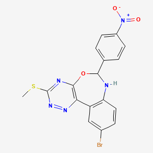 molecular formula C17H12BrN5O3S B4040748 10-溴-3-(甲硫基)-6-(4-硝基苯基)-6,7-二氢[1,2,4]三嗪并[5,6-d][3,1]苯并噁嗪 