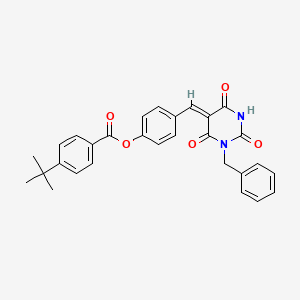 [4-[(Z)-(1-benzyl-2,4,6-trioxo-1,3-diazinan-5-ylidene)methyl]phenyl] 4-tert-butylbenzoate