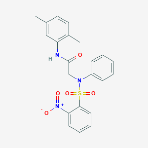 molecular formula C22H21N3O5S B404076 N-(2,5-dimethylphenyl)-2-[({2-nitrophenyl}sulfonyl)anilino]acetamide 