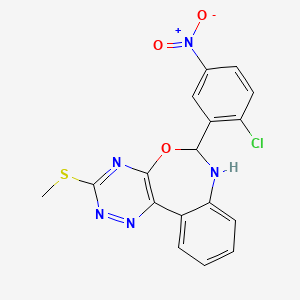 6-(2-Chloro-5-nitrophenyl)-3-methylsulfanyl-6,7-dihydro-[1,2,4]triazino[5,6-d][3,1]benzoxazepine