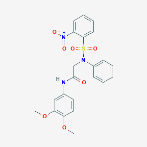 N-[3,4-bis(methyloxy)phenyl]-2-[({2-nitrophenyl}sulfonyl)(phenyl)amino]acetamide