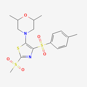 molecular formula C17H22N2O5S3 B4040777 2,6-dimethyl-4-[4-[(4-methylphenyl)sulfonyl]-2-(methylsulfonyl)-1,3-thiazol-5-yl]morpholine 