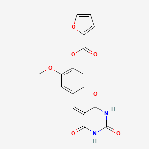 molecular formula C17H12N2O7 B4040812 [2-Methoxy-4-[(2,4,6-trioxo-1,3-diazinan-5-ylidene)methyl]phenyl] furan-2-carboxylate 